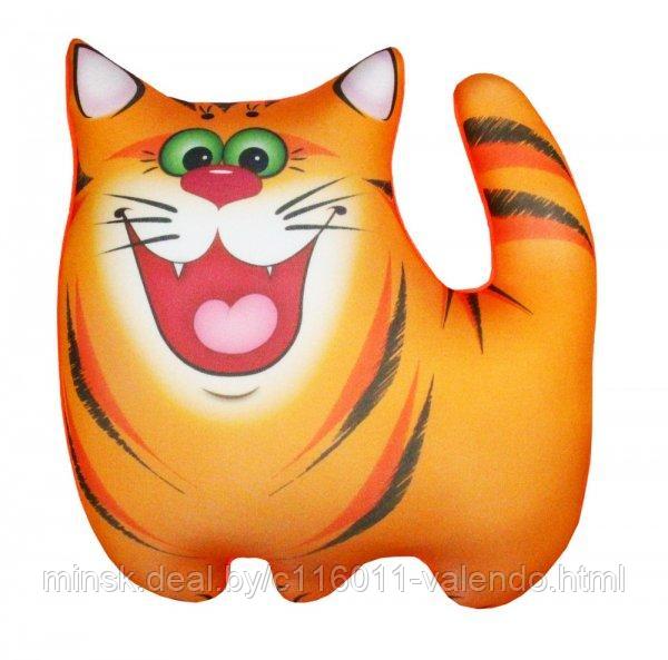 Антистрессовая игрушка-подушка "Котик Полосатик" микро, 23*22 см