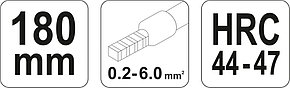 Пресс-клещи для обжима кабеля (0.2-6.0мм. кв.) "Yato" YT-2240, фото 2