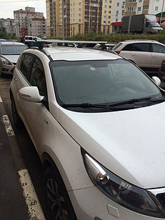 Багажник LUX для Kia Sportage III, 2013-2016 (на интегрированные рейлинги) (аэродинамическая дуга)