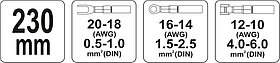 Пресс-клещи для обжима проводов (0.5-6.0/20-10 AWG) "Yato" YT-2300, фото 2