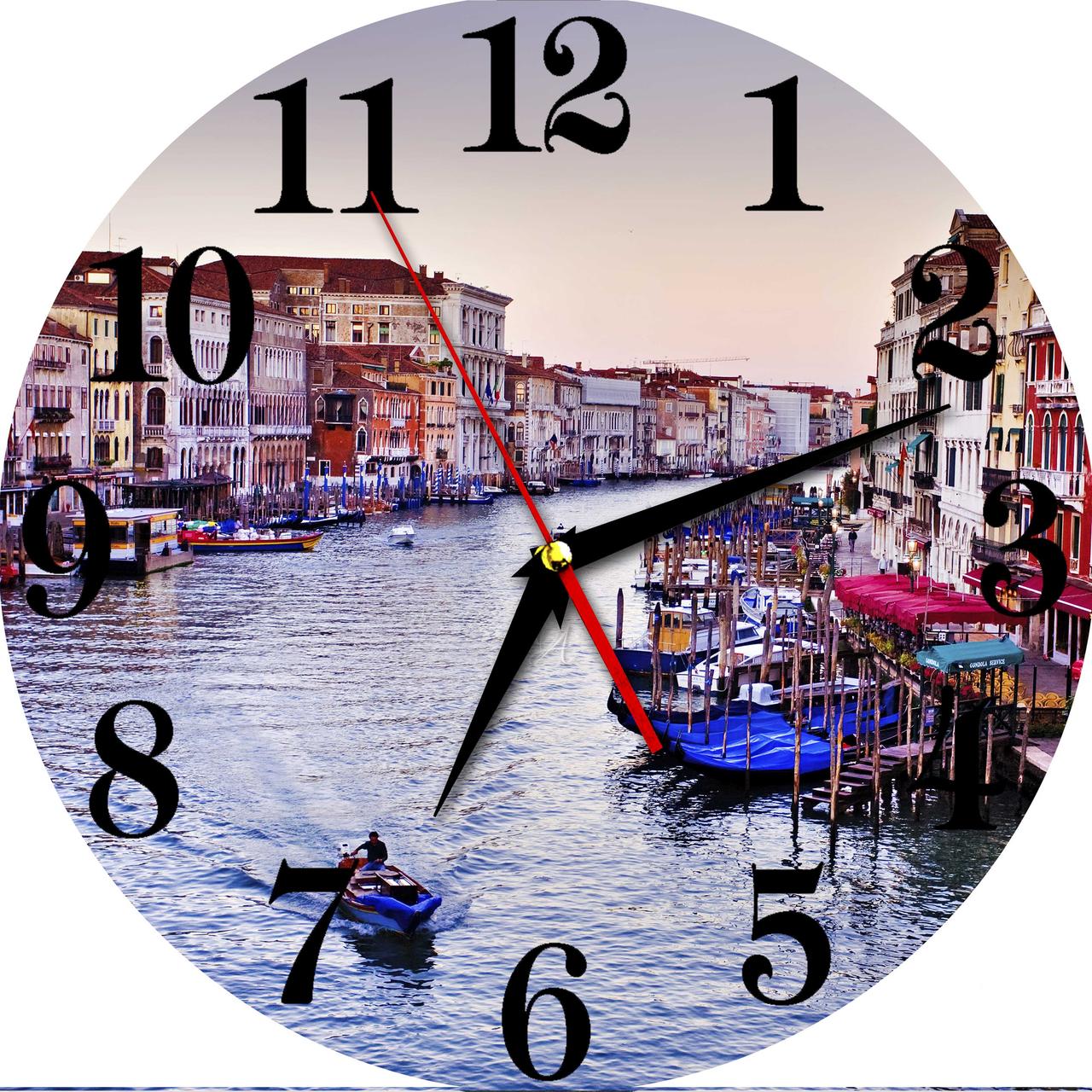 Настенные часы из стекла "Вечерний Венецианский канал" арт.31313