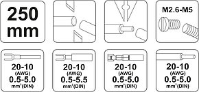 Щипцы для обжима и зачистки проводов (0.5-5.0/20-10 AWG) "Yato"YT-2254, фото 2