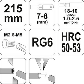 Щипцы для обжима и зачистки проводов(1.25-2.5/8-12AWG;1.0/8AWG) "Yato"YT-2293, фото 2