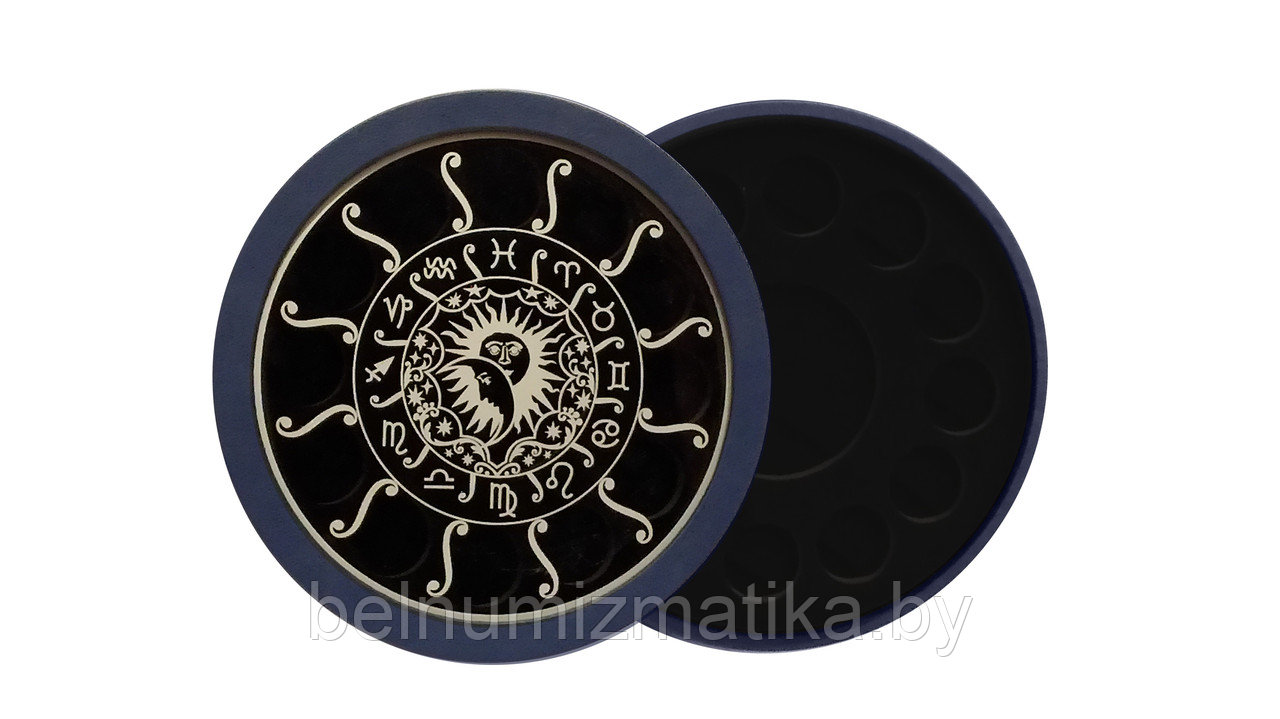 Футляр для монет с ложементом на 12 ячеек Ø 45.00 мм круглый - фото 1 - id-p90946924