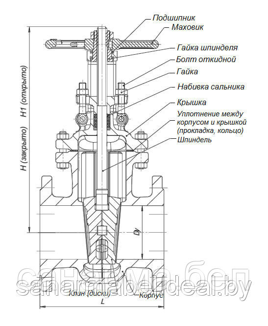 Задвижка стальная литая Ду80 30с41нж Ру16 - фото 6 - id-p4419585