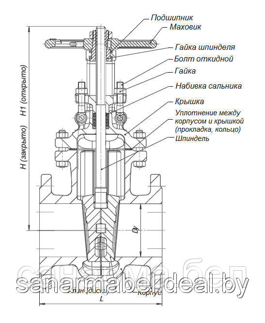 Задвижка стальная литая Ду200 30с41нж Ру16 - фото 6 - id-p4419600