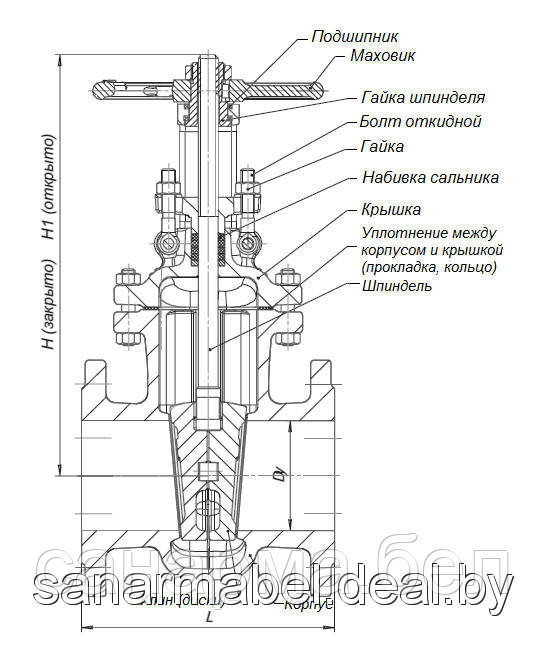 Задвижка стальная литая Ду350 30с41нж Ру16 - фото 6 - id-p37648370