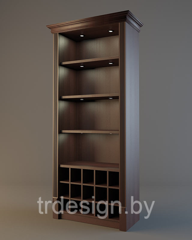 Винный шкаф с фризом и подсветкой V 017