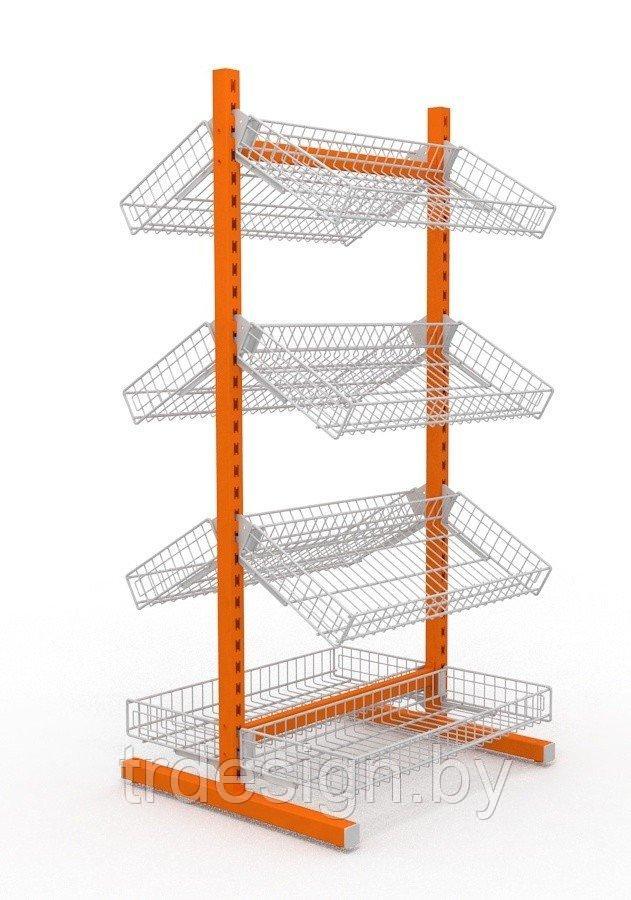 Стойка двухсторонняя 8 корзин (ДхГхВ) 736х650х1500