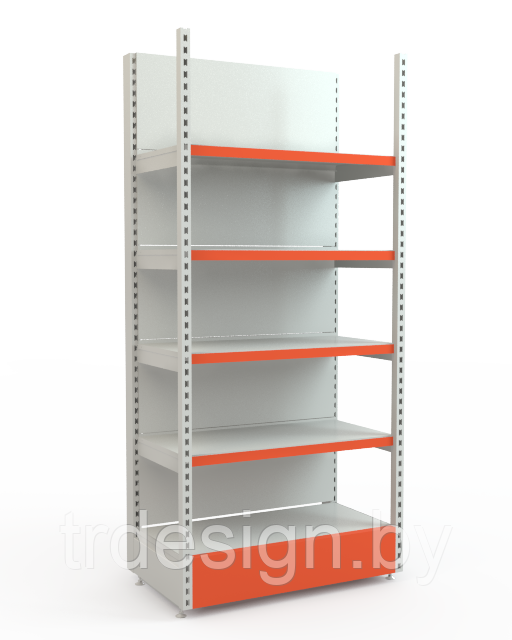 Стеллаж пристенный с передней стойкой