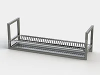 ПОЛКА НАСТЕННАЯ ДЛЯ ПОСУДЫ 780*290*120 (НЕРЖ.СТАЛЬ) НА 26 ТАРЕЛОК
