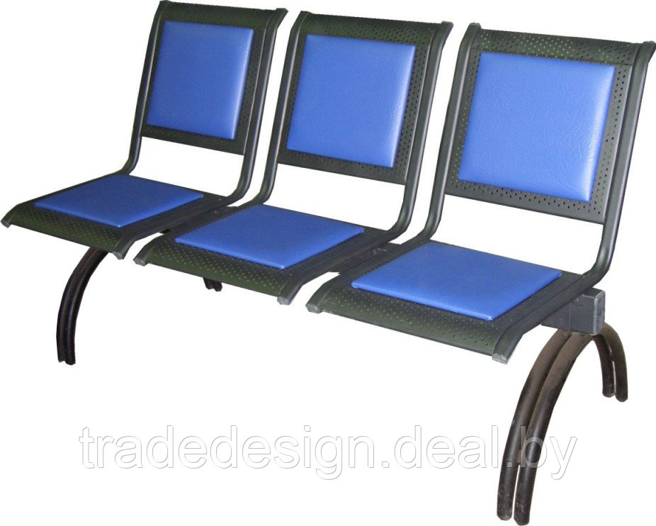 Секция стульев "ВЕГА" разборная передвижная на круглых опорах, без подлокотников