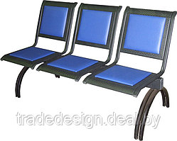Секция стульев "ВЕГА" разборная передвижная на круглых опорах, без подлокотников