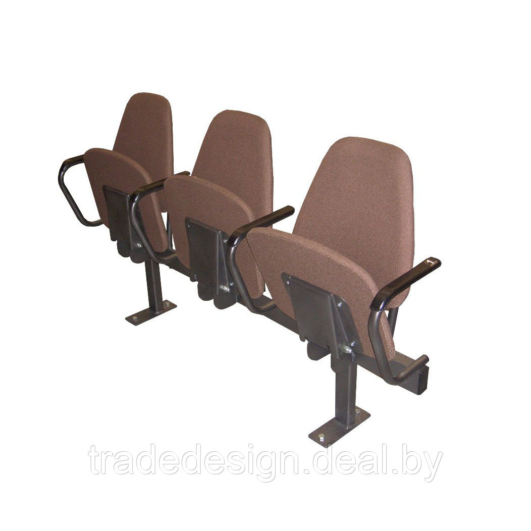 Секция стульев «АРЕНА» с подлокотниками стационарная - фото 1 - id-p90965909