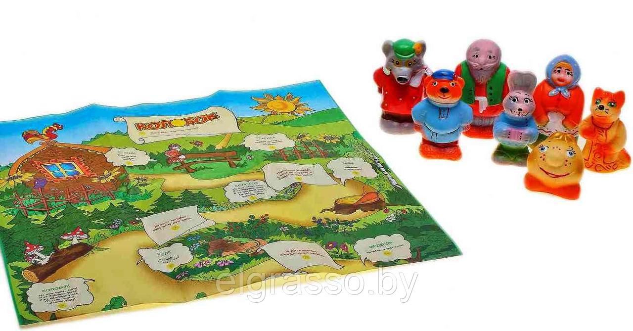 Сказка "Колобок" набор резиновых игрушек, игровое поле, в спец. упаковке, Кудесники - фото 4 - id-p90999209