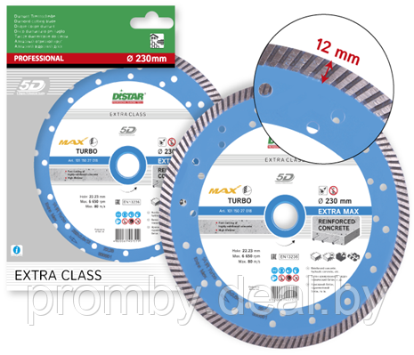 Диск алмазный Distar 232x2.5x12x22.23 Turbo Extra Max 5D по бетону - фото 4 - id-p85279086