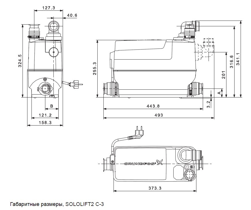 Канализационная установка Grundfos Sololift2 C-3 - фото 4 - id-p69144182