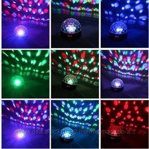 Диско шар Magic Ball Light MP3 с флешкой, Светодиодный проектор для дома "Цветомузыка"