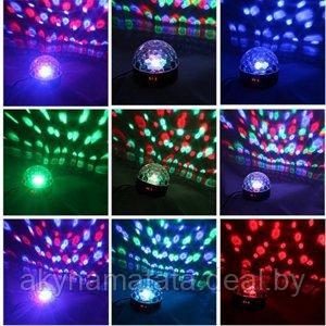 Диско шар Magic Ball Light MP3 с флешкой, Светодиодный проектор для дома "Цветомузыка" - фото 1 - id-p91036570