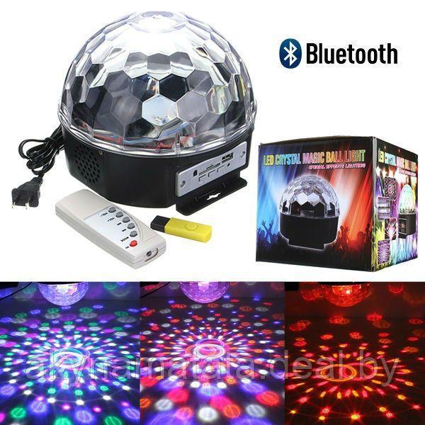 Диско шар Magic Ball Light MP3 с флешкой, Светодиодный проектор для дома "Цветомузыка" - фото 3 - id-p91036570