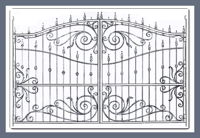 Ворота кованые металлические ажурные модель 110