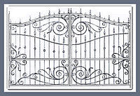 Ворота кованые металлические ажурные модель 110