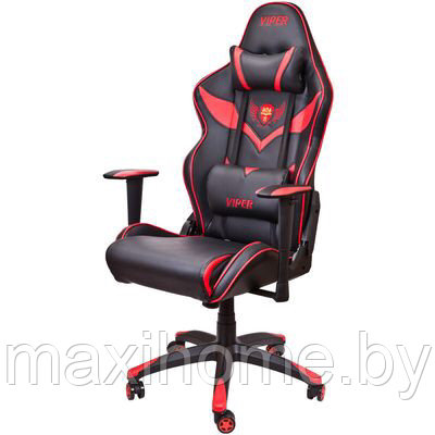 Кресло поворотное VIPER, ECO, чёрный+красный - фото 1 - id-p69813404
