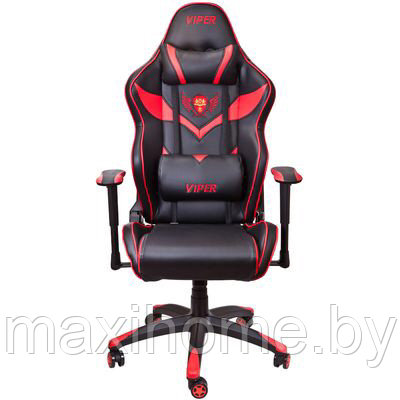 Кресло поворотное VIPER, ECO, чёрный+красный - фото 2 - id-p69813404