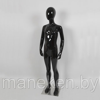 Манекен детский ростовой без лица, черный глянец 137A(черн)