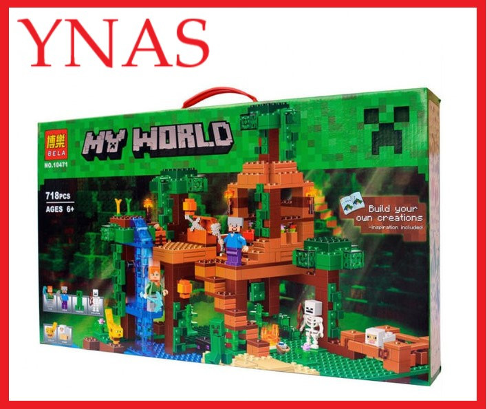 Детский конструктор Bela My World 718 дет арт. 10471 "Домик на дереве в джунглях", аналог LEGO Minecraft 21125 - фото 1 - id-p91111908