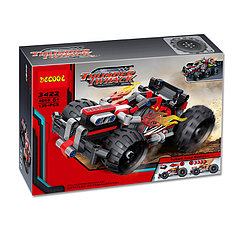 Красный гоночный автомобиль с инерц. механизмом Decool 3422, аналог Лего Техник LEGO Technic 42073