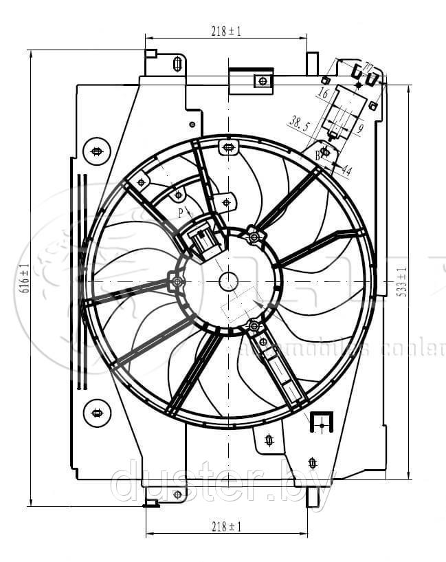 Вентилятор охлаждения радиатора Renault Duster 1.5DCI/1.6 H4M/2.0 15- LUZAR (Украина)
