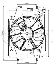 Вентилятор охлаждения радиатора Renault Duster 1.5DCI/1.6 H4M/2.0 15- LUZAR (Украина)