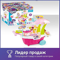 Игровой набор "Тележка-магазин сладостей my little pony" на колесах 901-578 свет+звук 43 предмета