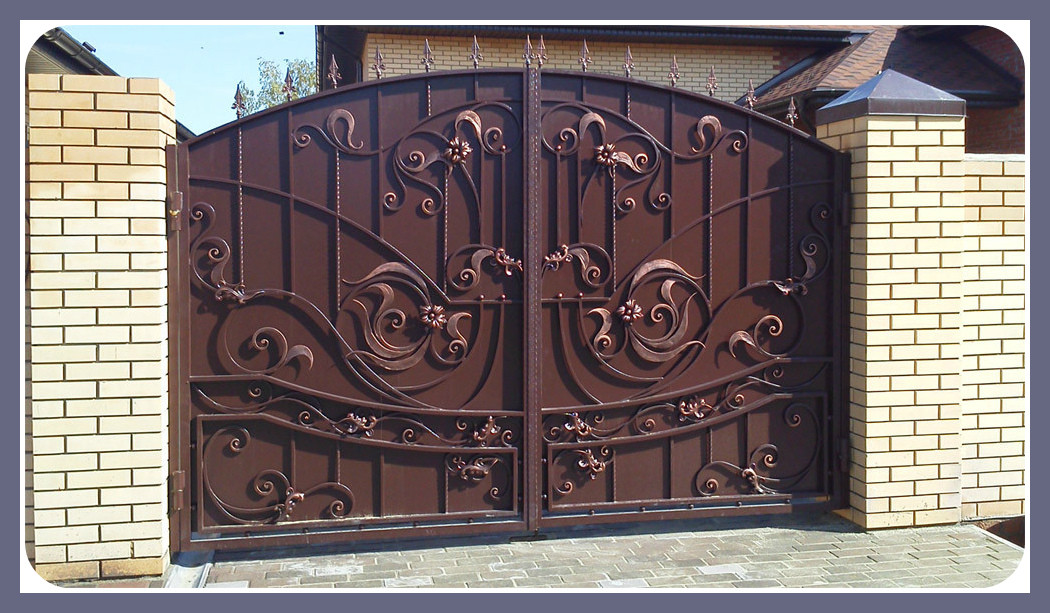 Ворота металлические с художественной ковкой модель 237