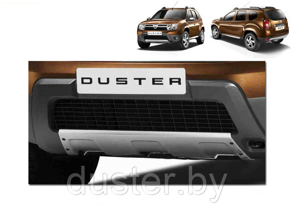 Накладка переднего бампера серебро (аэродинамический обвес) Renault Duster 2010-2014 (I поколение) - фото 2 - id-p91207582