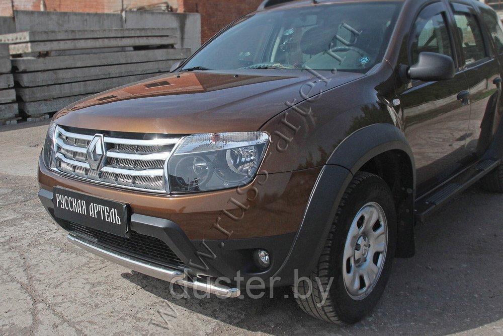 Защитная сетка в штатную решетку радиатора Renault Duster 2010-2014 (I поколение) - фото 2 - id-p91207585