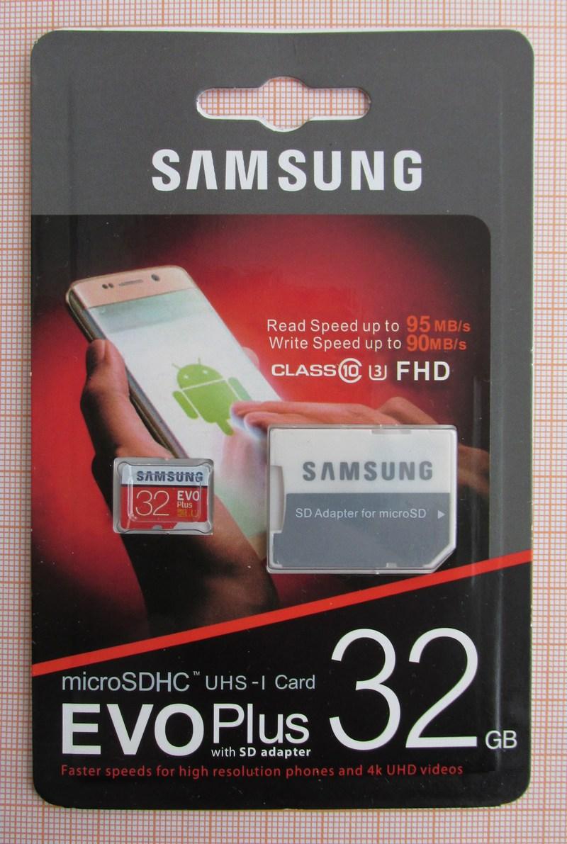 Карта памяти Samsung 32GB microSDHC EVO Plus UHS-I