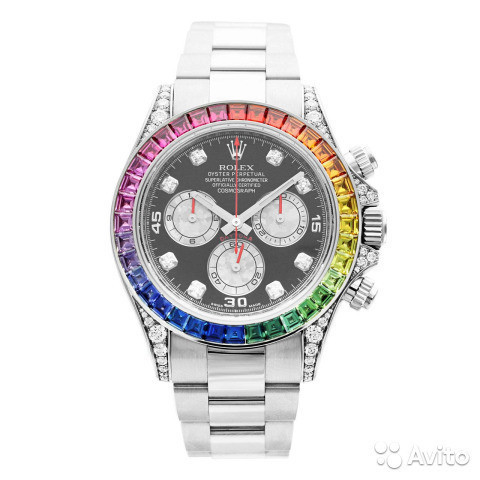 Часы Rolex White Gold Daytona Rainbow - фото 3 - id-p91270924