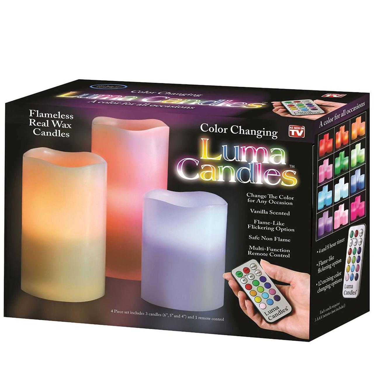 Светодиодные LED свечки Luma Candles на пульте управления ( 3 шт.) - фото 3 - id-p91275220