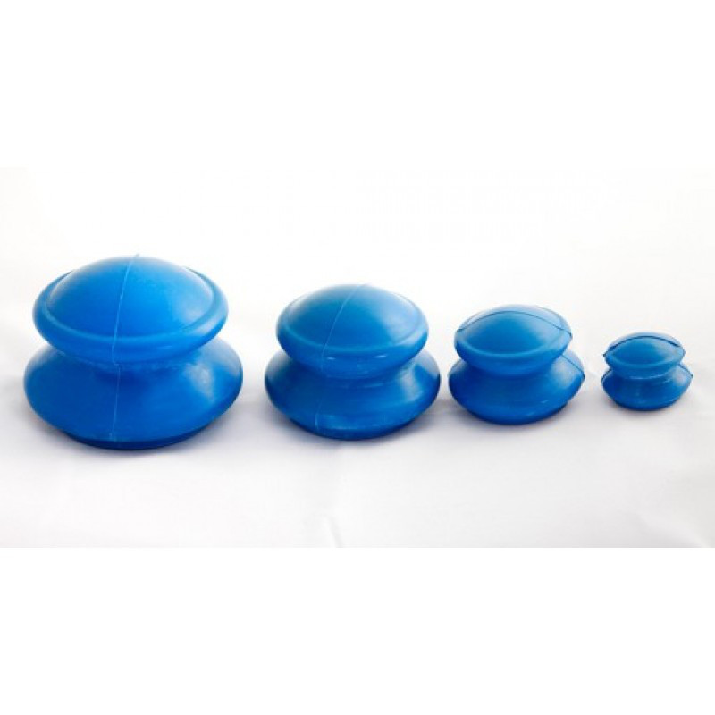 Банки для вакуумного массажа из антиаллергенной резины (4 шт в уп) Цвет Синий - фото 2 - id-p91275253