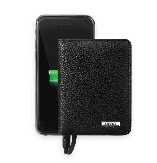 Кошелек кожаный с зарядным устройством 2 в 1 (Power Bank 4000 mAh)