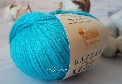 Пряжа Gazzal Baby Wool XL цвет 820XL светло-бирюзовый - фото 2 - id-p91276537