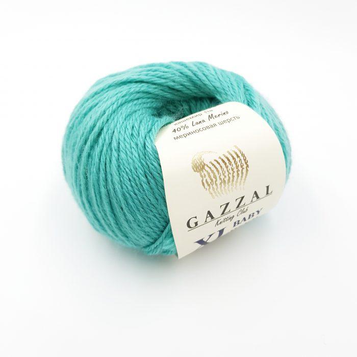 Пряжа Gazzal Baby Wool XL цвет 832XL лазурь - фото 1 - id-p91276545