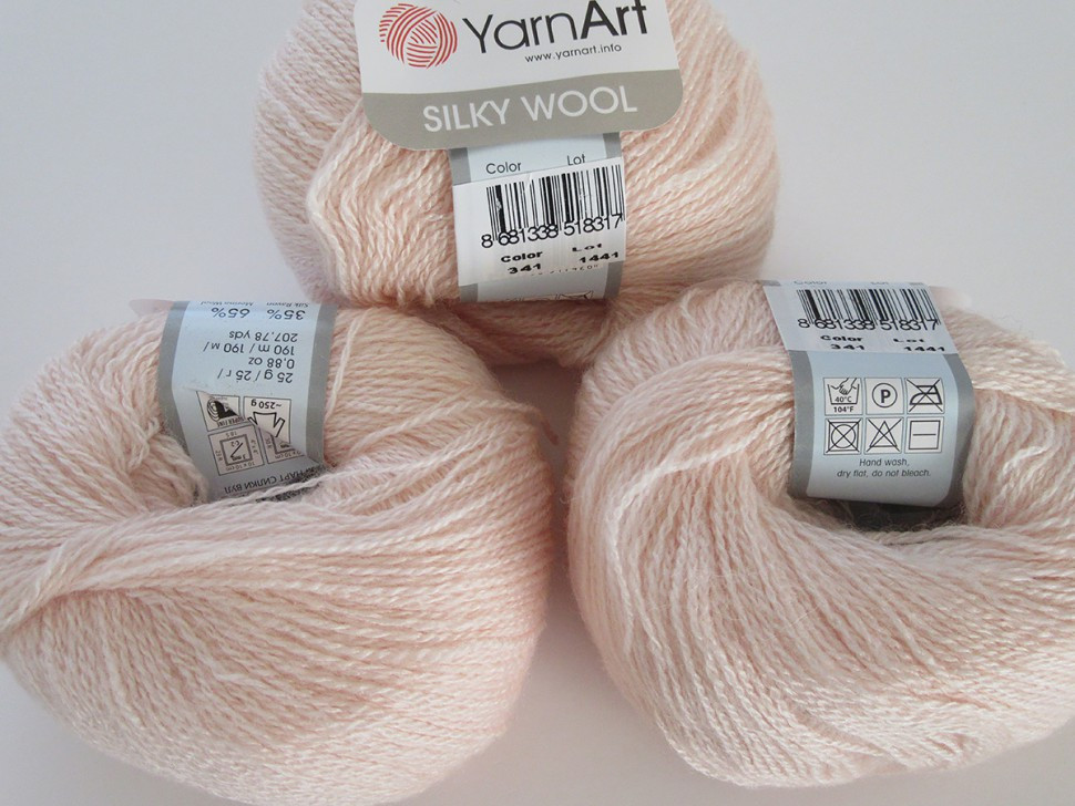 Пряжа Yarnart Silky Wool цвет 341 светло-розовый