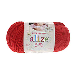 Пряжа Alize Baby Wool цвет 56 красный