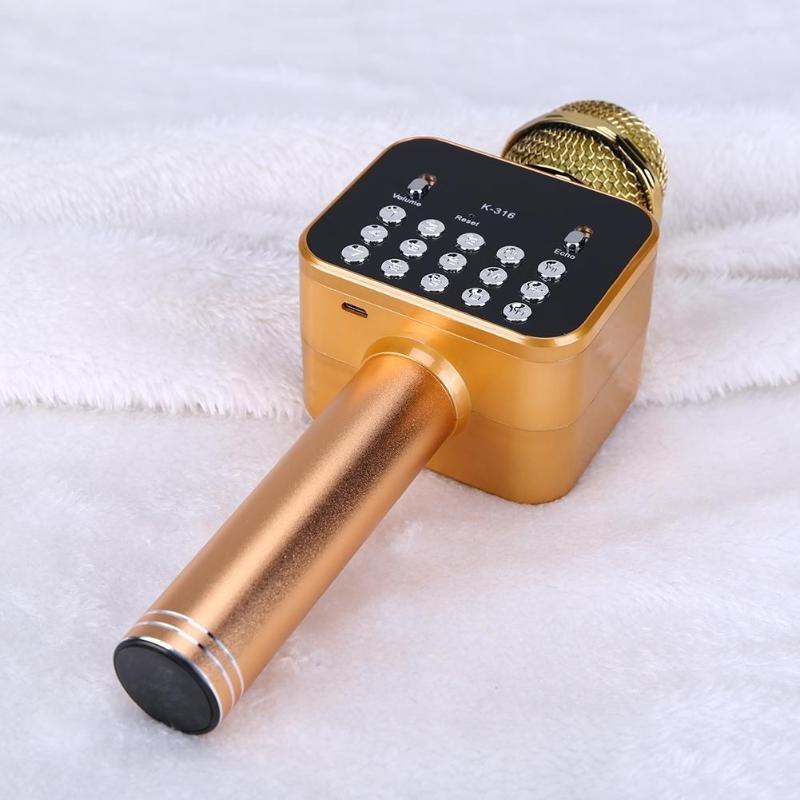 Беспроводной Bluetooth караоке микрофон K-316 со встроенной колонкой и дисплеем - фото 7 - id-p91277577