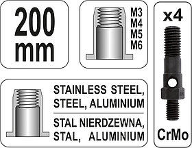 Заклепочник М3-М6 L200мм "Yato" YT-36140, фото 3