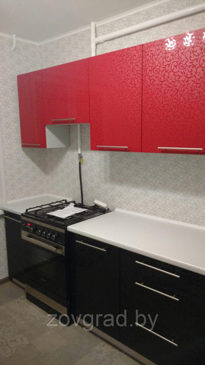 Угловая модульная кухня из пластика двух цветов серый и черный - фото 9 - id-p91315963
