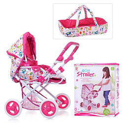 Коляска-трансформер для кукол металлическая Doll Stroller 65826